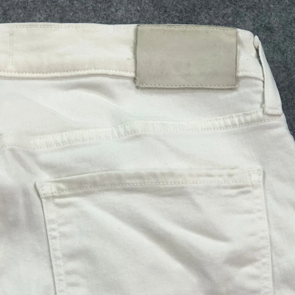 PAIGE FEDERAL Mens Jeans 32x33 Slim Straight Leg Off-White Stretch Mid Rise